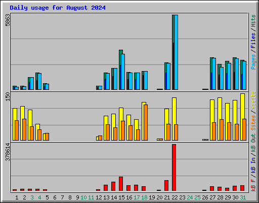 Daily usage for August 2024