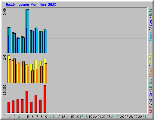 Daily usage for May 2025