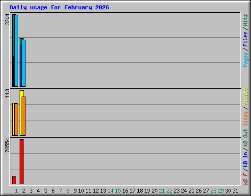 Daily usage for February 2026